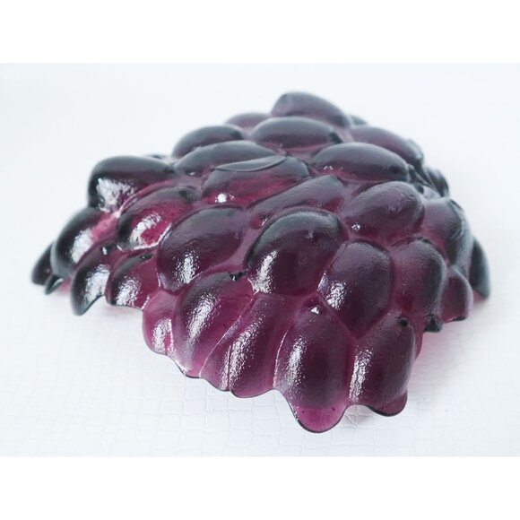 2 Vintage Purple Amethyst German Glass Grape Cluster Candy Dish Bowl - Picture 5 of 5